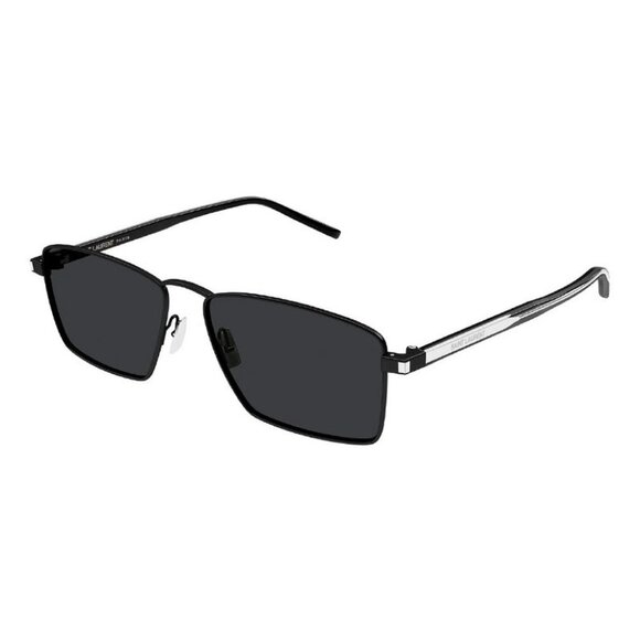 NWT SAINT LAURENT SUNGLASSES SILVER BLACK - Picture 1 of 3